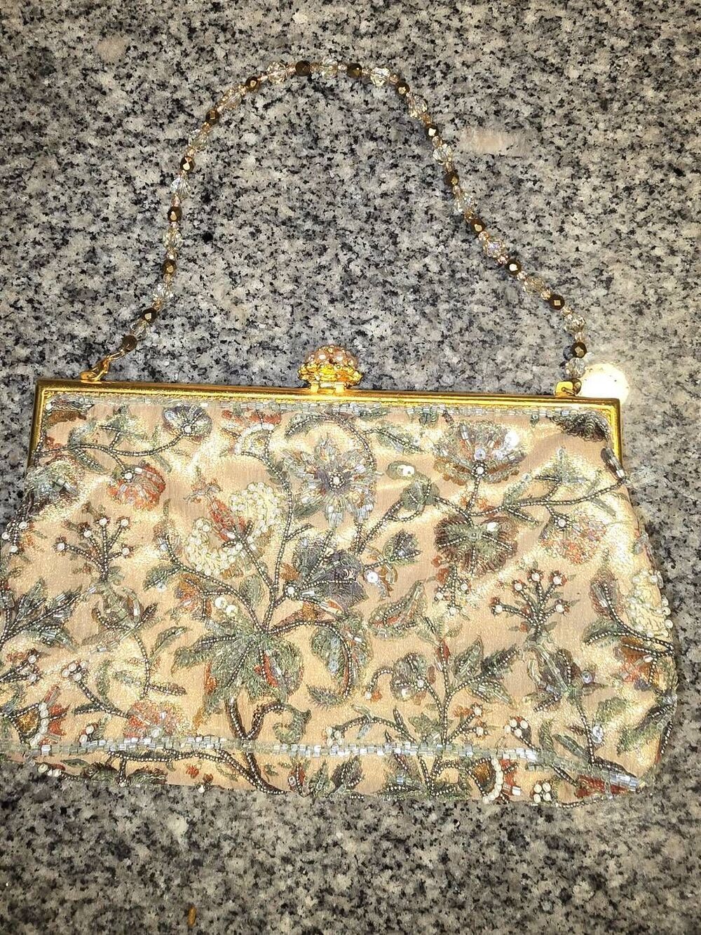 Larisa Barrera Golden Beaded Purse